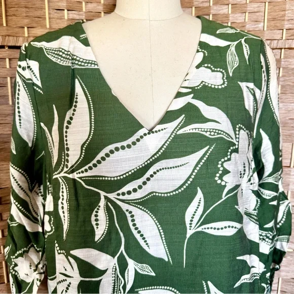 NWT London Times green & cream shift dress M - Picture 3 of 15